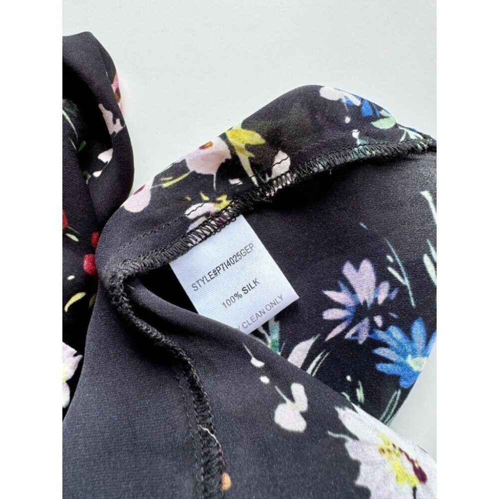 PARKER Lima Boboli Black Floral Silk Georgette Off The Shoulder Blouse, Size L - Picture 7 of 9